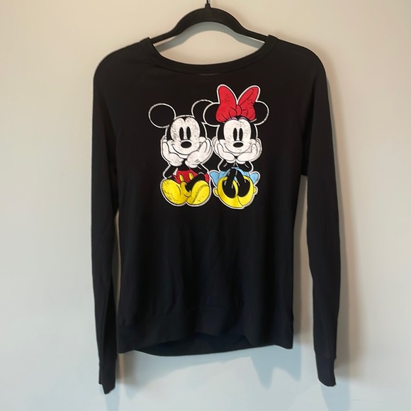 Disney Mickey and Minnie Mouse black long sleeve thin knit sweater -Medium - Picture 1 of 6